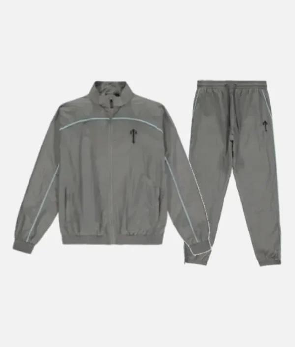 Trapstar Irongate T Shellsuit Survêtement Gris Foncé Bleu Clair