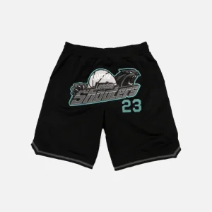 Trapstar Shooters SS23 Basketball Shorts Noir Bleu Mer