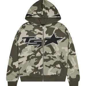 Sweat à capuche Trapstar TS Star Camo vert